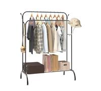 Jupitor Heavy Duty Clothes Rails for Bedroom Clothes Rack 43.3 x 50.1 x 21.6 inch Hanging Rails for Clothes Coat Rack Kids Wardrobe Shoe Rack Drying Rack for Home Bedroom Office, with Coat Hooks