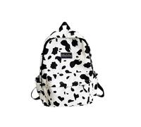 jupkem Women's Cute Kawaii Cow Print Backpack Black and White Canvas Material Large Capacity Laptop Bookbag Casual Daypack, Cow Print, S, Streetwear