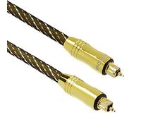 Juppa® Extreme-Range Strong Nylon Braided Optical Toslink SPDIF Digital Audio Fibre Cable with 24k Gold Plugs, Supports Dolby TrueHD DTS 5.1, 7.1 Surround - 1 Metre
