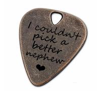JUPPE Birthday Gifts For Nephew, Bronze Metal I Couldn't Pick A Better Nephew Guitar Pick and Bass Pick With Leather Case Music Gifts For Nephew (I Couldn't Pick A Better Nephew)