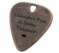 JUPPE Birthday Gifts For Teacher, Bronze Guitar Picks & Bass Picks, I Couldn't Pick A Better Teacher Guitar Pick With Leather Case Graduation Gifts (Teacher)