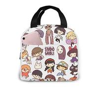 Jupsero Ghibli Studio Portable Insulated Lunch Bag Tote Bag Cooler Lunch Bag with Front Pocket for Women Men Kids Work Picnic Or Travel