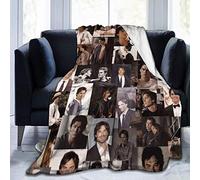 Jupsero Vampire Diaries Blanket Damon Salvatore Vampire Fans Gifts Soft Throw Blanket Vampire Diaries Tv Show Merch Flannel Fleece Blankets for Bedding Couch Sofa Picnic Travel 60"x50"
