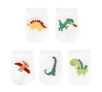 Jupsk 5 Pairs Baby Boys Non Slip Socks with Grips Dinosaur Cotton Ankle Socks for Infant Toddlers Kids 1-3 Years