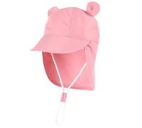 Jupsk Baby Sun Hat Toddler Bucket Hat Wide Brim Summer Beach Cap with Neck Protection UPF50 for Kids Child Boys Girls 1-2 Years (Pink)