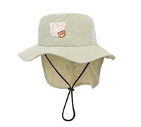 Jupsk Baby Sun Hat Toddler Bucket Hat with Neck Protection UPF50 Wide Brim Adjustable Summer Beach Cap for Kids Child Boys Girls 2-5 Years (Green)