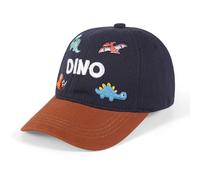 Jupsk Boys Baseball Cap Baby Sun Hat UV Protection Summer Bucket Hat Dinosaur Cotton Beach Cap for Toddler Kids Children 3-8 Years, Contrast Color Dark Blue