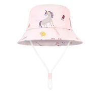 JUPSK Children's Bucket Hat, Baby Girls Boys Hats Toddler Sun Protection Hat Kids Travel Summer Outdoor Cap Unisex Unicorn Adjustable Beach Sun-hat Pink