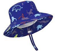 Jupsk Kids Bucket Hat, Unisex Child Summer Wide Brim Sun Protection Hat, Foldable Beach Cap with Adjustable Chin Strap UPF 50+ Outdoor Play Cap for Baby Boys Girls Infant Kids Toddler