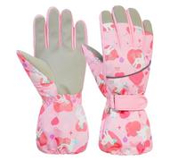 Jupsk Kids Winter Ski Gloves Waterproof Anti Slip Fluffy Thermal Snowboard Unicorn Gloves for Children Girls and Boys Age 11-14