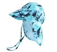 Jupsk Toddler Sun Hat Baby Bucket Hat with Neck Protection UPF50 Adjustable Chin Strap Wide Brim Summer Beach Cap for Kids Child Boys Girls 1-3 Years (Dinosaur)