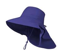 Jupsk Women's Sun Hat, Wide Brim Ladies Summer Fisherman Hat UV Protection Beach Hat with Neck Flap for Women,Girls Outdoor Fishing Travelling Mountaineering Navy Blue