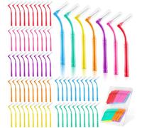Jupwalz 70 Pcs Interdental Brushes Between Teeth Angle, 7 Colors 3 Sizes