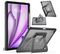 JUQITECH for iPad Air 13-inch Case M4/M3/M2 2026/2025/2024, iPad Pro 12.9 Case 6th/5th/4th/3rd Gen, Slim Shockproof Cover with Rock-Solid Multi-Angle Kickstand Soft Edge Hard Back, Apple Pencil Holder