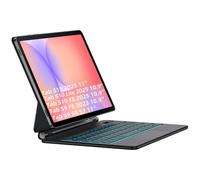 JUQITECH Magic Keyboard Case for Samsung Galaxy Tab S10 Lite S10 FE 2025 S9 FE 10.9 Inch S11 S9 S8 S7 11", Floating Cantilever Magnetic Stand Wireless Backlit Trackpad Keyboard, S Pen Slot LED Display