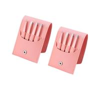 Juqoyue 2 Sets of Eyebrow Clip Sets Stainless Steel Tweezers Eyebrow Clip Eyebrow Trimming Set Pink