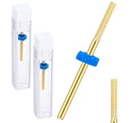 Juqoyue 4pcs Carbide Nail Drill Bits Cuticle Drill Bits Electric for Nail Cleaning Manicure, Gold