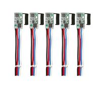 Juqoyue 5pcs 433.92Mhz Universal Wireless DC 3.6V-24V Remote Control Switch 1 CH Relay Receiver LED Light Controller DIY Kit