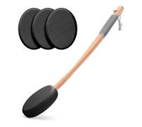 Juqoyue Back Lotion Applicator with Long Handle and 4 Replaceable Pads, Ideal for Young People and the Elderly-Black.