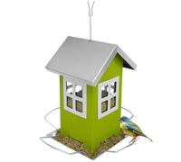 Juqoyue Bird House Feeders for Outdoors Hanging-Metal Wild Bird House Feeders with 4 Ports,Garden Yard Decor Hanging