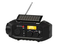 Juqoyue Emergency Radio,Bluetooth Speaker,Portable Solar Hand Crank AM/FM Radio for Survival,USB Charger,SOS Alarm,Reading Lamp
