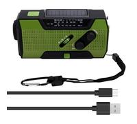 Juqoyue Emergency Weather Radio Hand Crank Portable Solar Charging with AM/FM/LED Flashlight SOS Alert 5000mah