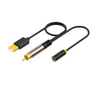 Juqoyue Gold-Plated Digital Coaxial SPDIF Audio Aux Cable 3.5mm Female TV Box Amplifier Connection Cable with USB Port Cables
