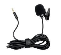 Juqoyue Lavalier Microphone Mic Stereo Audio Mini Wired Mic 3.5mm Plug for Sound Card Camera PC Desktop Computer 1.5M