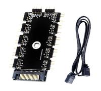 Juqoyue Motherboard 1 to 11 5V 3 Pin PWM Cooler Fan HUB Splitter Extension Adapter PC ARGB Cooling Fan HUB SATA Power Supply