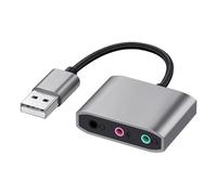 Juqoyue New External USB Sound Card Audio Jack 3.5mm Cable Adapter HIFI Sound for Microphone Speaker Headset PC Laptop