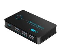 Juqoyue New USB3.0 KVM Switch Hotkey Switcher for PC Keyboard Mouse Printer 2 PCs Sharing 4 Devices Shared Controller 5Gbps