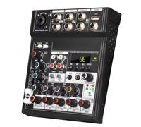 Juqoyue Portable Bluetooth Audio Mixer Console 5 Channels Soundcard USB Play Record Computer Playback Mini Audio Mixer Broadcast