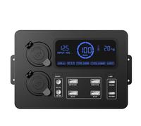 Juqoyue Portable Control Hub with LED Lights Adapter Mini Power Box with LED Lights 100W for RVs,Boats Display Power Box 12V A
