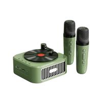 Juqoyue Retro Bluetooth5.3 Speaker with 2 Microphone 18th Century Phonograph Style Speaker 360° Stereo Sound Vinyl Record C