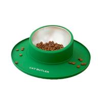 Juqoyue Silicone Stainless Steel Pet Tableware Household Anti-Spill Cat Food Bowl Pet Supplies Dog Food Bowl Fixed Dog Waterer