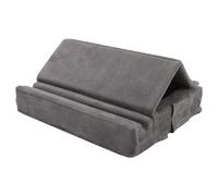 Juqoyue Tablet Pillow Stand with Storage Foldable Holder Angle Adjustable Soft Pad Dock for Bed and Laptop and Desk Gray