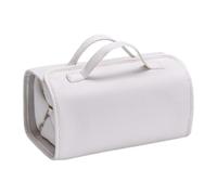 Juqoyue Travel Toiletry Bag with Detachable Compartments, Hanging Makeup Organizer, PU Leather Roll-Up Cosmetic Bag for Travel