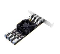 Juqoyue USB3.2 PCI Express Adapter PCI-E to 8 Port USB 3.2 Expansion Card 4 Channel USB3.0 PCIe X4 Controller Card for Camera