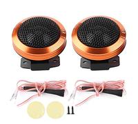 Juqrelith 150W Dome Tweeter Kit for Car Audio System, Stereo Music Speakers, Black - High Sensitivity, Clear Sound Quality, Easy Installation for Vehicles (Gold)