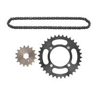 Juqrelith 420 Chain Sprocket Set Steel 16T Front Engine Sprocket 34T Rear Sprocket with 60 Links Chain ATV Sprocket Set; 420 Chain Kit - Durable Steel Construction, Smooth Power Transfer,