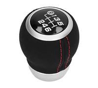 Juqrelith 6 Speed Manual Gear Shift Knob, Car Shifter Head, Black, Replacement for - Ergonomic Design, Wear - Resistant Material, Smooth and Comfortable Driving (Black Top)