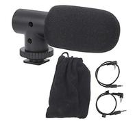 Juqrelith Capacitance Cardioid Microphone, Portable Lightweight Condenser MIC with 3.5mm Jack, Black - Durable ABS Material, Universal Hot Shoe Mount for Mobile Phone and Camera Video