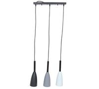 Juqrelith Modern Pendant Lamp Shade 3 Heads, Iron Hanging Light Fixture, White Black Gray - Blue - Stable Ceiling Plate, Adjustable Wire, Versatile Indoor Lighting