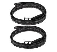 Juqrelith Saddle Horse Stirrup Belt Pair, Soft Leather with Stainless Steel Buckle, Black - Durable Wear Resistant, Adjustable Fit, Lightweight for Equestrian Use (Black)