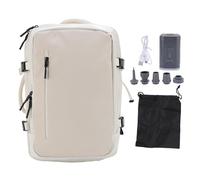 Juqrelith Vacuum Compression Backpack 30L PVC Oxford Cloth, Rainproof Carry On for 17.3 Inch Laptop - Quick Vacuum Pump, Spacious Compartments, Travel Essentials for Business and Leisure (White)