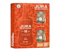 Jura 10 Year Old Single Malt Whisky Gift Set 70cl 2 Glasses Gift Pack Fru