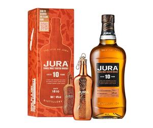 Jura 10 Year Old Single Malt with Whisky Hip Flask
