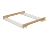 JURABABY - KIRA 70cm Universal Wooden Changing Table for Baby Dresser - White and Varnished Beech, Removable, No Drilling or Screwing Required, Side Protection Against Falls