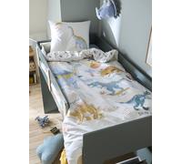Jurassic Camp Bed Linen Set for Children printed white