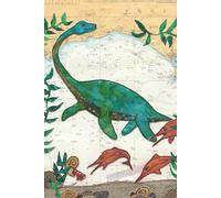 Jurassic coast dinosaur Devon Dorset notebook journal - coastal nautical designs sewn onto old sea charts maps | 120 lined pages